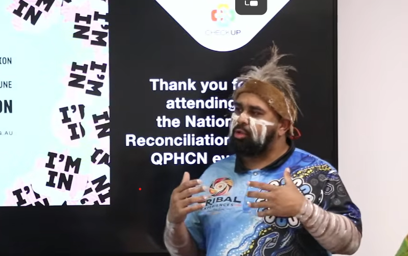 Joseph from Tribal Experiences delivering the Welcome to Country