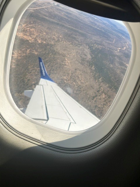View from the plane window flying into Alice Springs