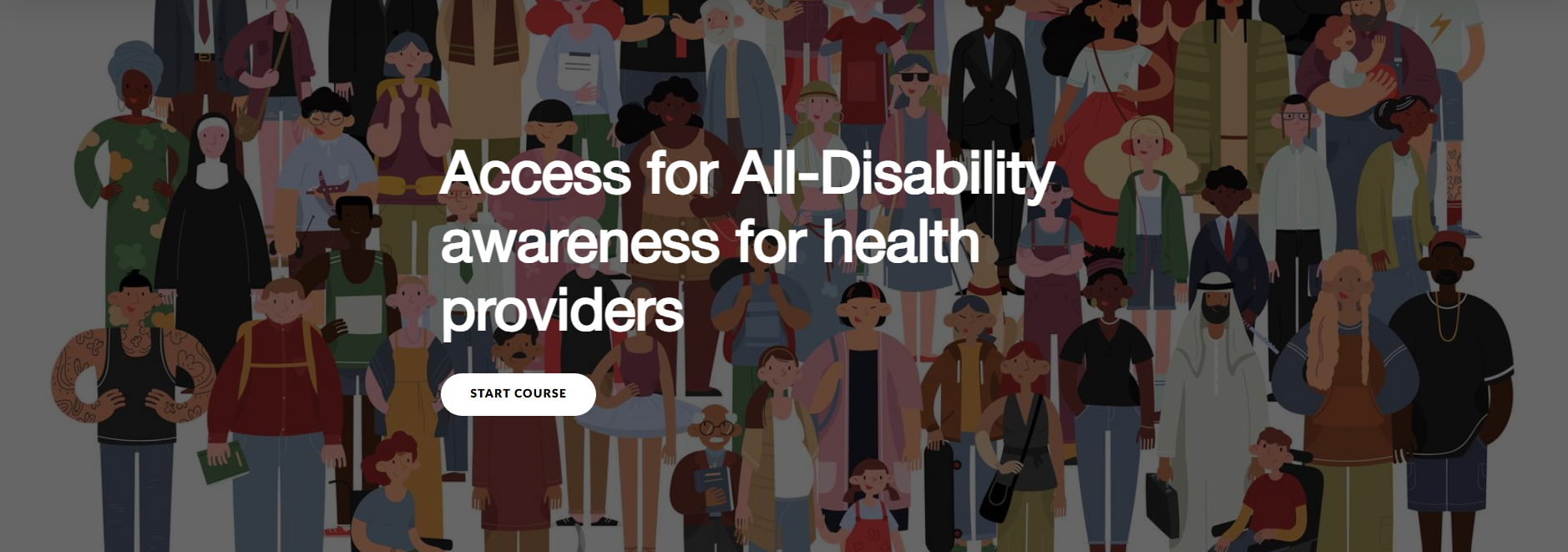 Access for All full course title screen with a Start course button
